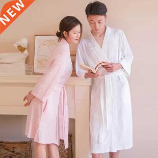 Men's Homewear Couple Nightgown Pajamas Bathrobe Cotton Wome