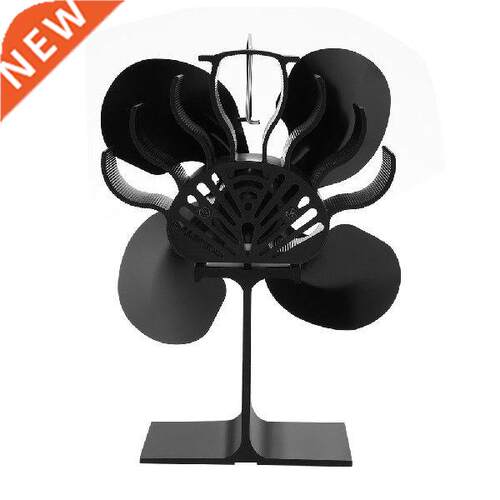 Black Fireplace Fan With Heat-powered Stove Fan No Battery