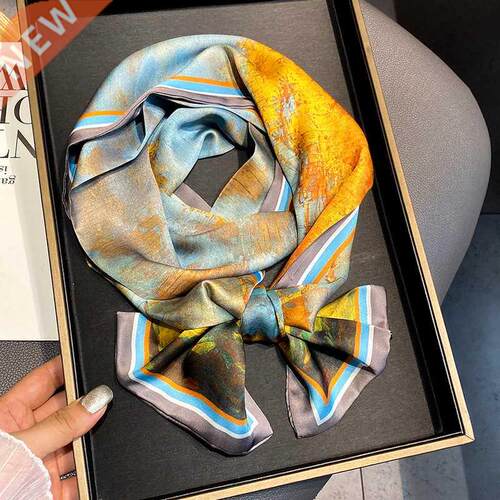 Women Fashion Silk Hair Scarf Long Skinny Ribbon Neckerchief