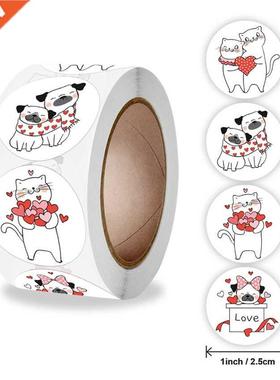 Valentne's Day Cute anmals Stckers Love Heart Seal Label