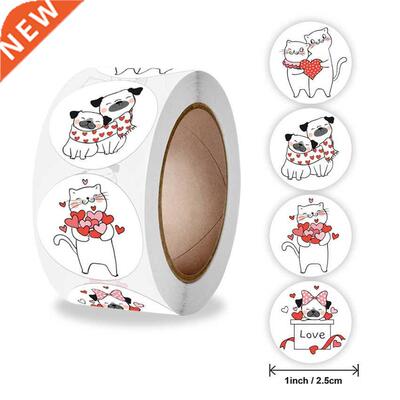 Valentne's Day Cute anmals Stckers Love Heart Seal Label