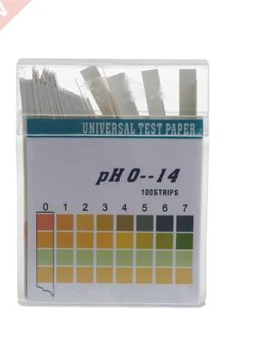100 Strips 0-14 PH Alkaline Acid Indicator Paper Water Saliv