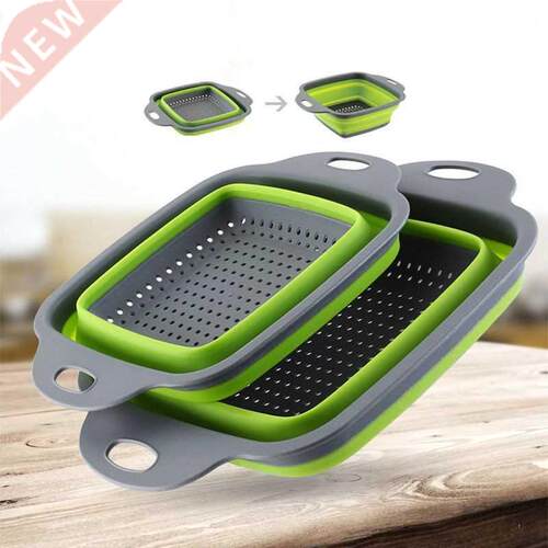 Silicone Folding Drain Basket Fruit Vegetable Washing Basket