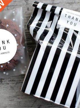 100pcs/lot Translucent Dots Plastic Cookie Packaging Bags