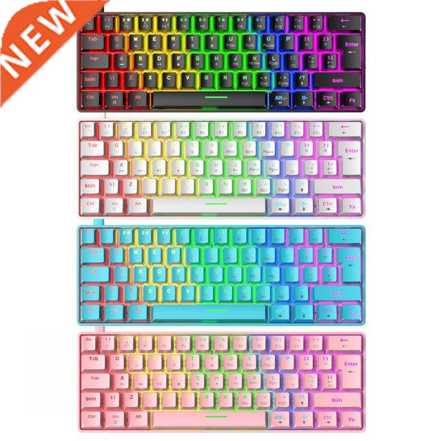 T60 Mechanical Gaming Keyboard RGB Backlit Blue Switch 62 Ke