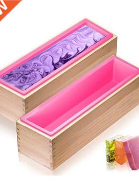 Rectangle Soap ing Silicone Mold Wood Box and Cover