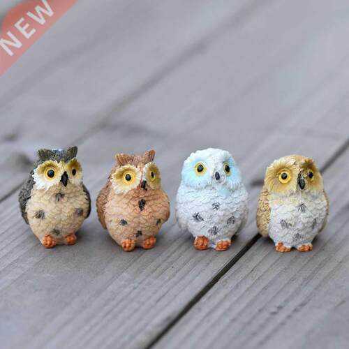 1PC Cute Owls Animal Figurines Resin Miniatures Figurine