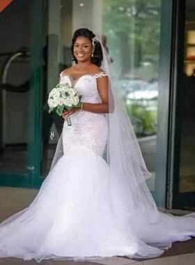 African White Bridal Gowns Mermaid Wedding Dresses For Woman