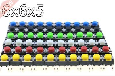 50pcs/LOT 6*6*5 tact switch, 4 foot inching button, 6x6x5 mi
