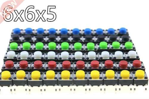 50pcs/LOT 6*6*5 tact switch, 4 foot inching button, 6x6x5 mi