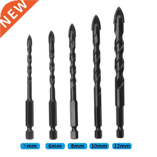 1/4/5pcs/set Cross Hex Tile Bits Glass Ceramic Concrete Hole