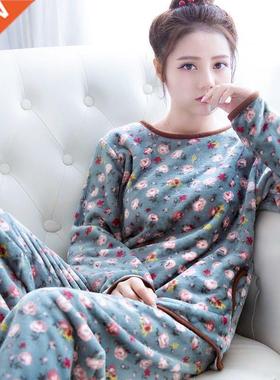 Winter Thick Warm Flannel Pajamas Women's Casual Cute Cartoo