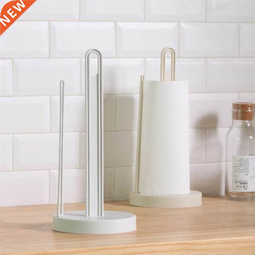 Roll Paper Storage Rack with Clip Rod Free Standing Round
