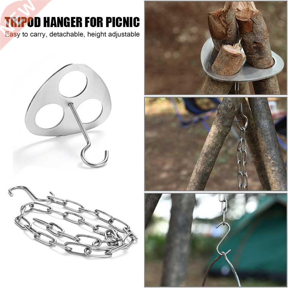 Portable Detachable Outdoor Barbecue Tripod Hanging Rack