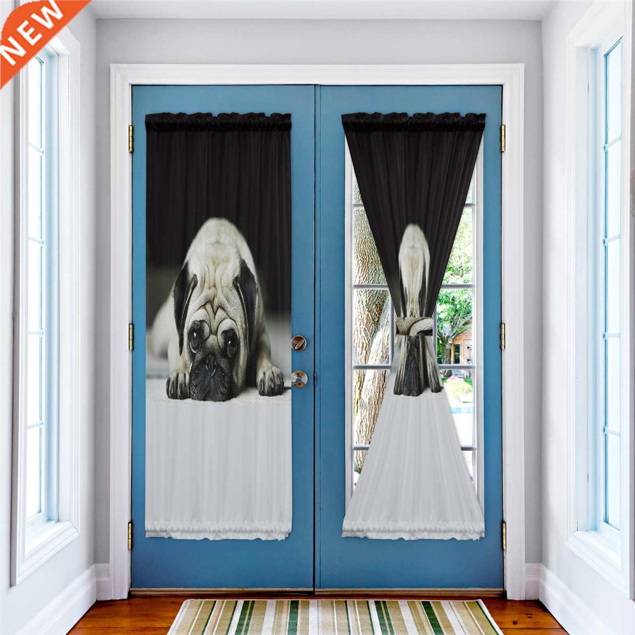 Cute Bulldog Modern Curtains for Living Room Luxury Decor