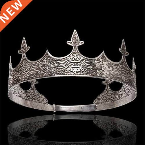 Baroque Vintage Metal Circle Tiaras Royal Queen King Crown B