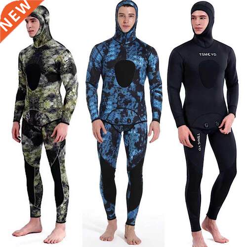HOT 3mm Camouflage Wetsuit Long Sleeve Fission Hooded 2 Piec
