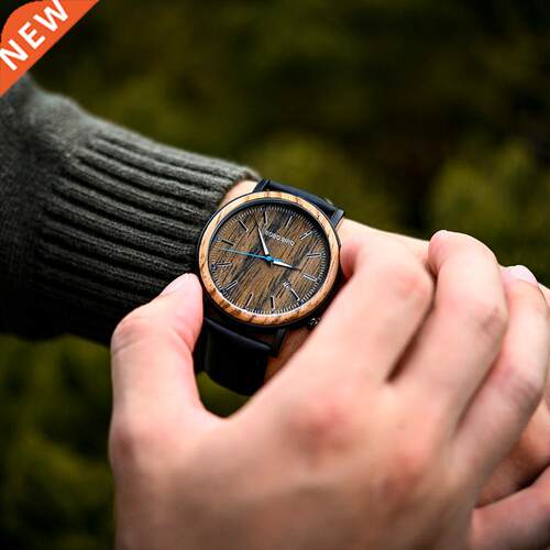 BOBO BIRD Wooden Metal Watch Men Brand Design Lightweight Q