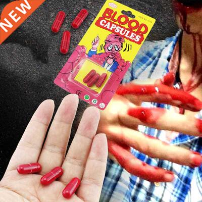 3Pcs/Box Halloween Fake Blood Pill Vampire Capsule Horror Fu