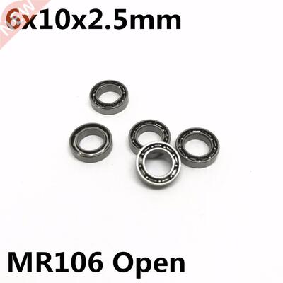 10Pcs MR106 L-1060 6x10x2.5 mm Open Deep Groove Ball Bearing