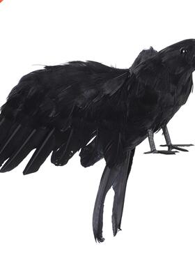 1Pc Desktop Simulation Crow Decoration Realistic Bird