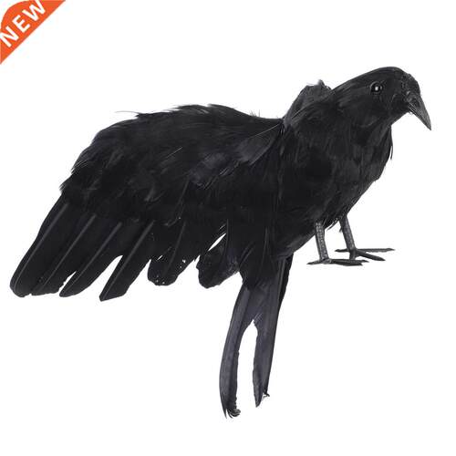 1Pc Desktop Simulation Crow Decoration Realistic Bird