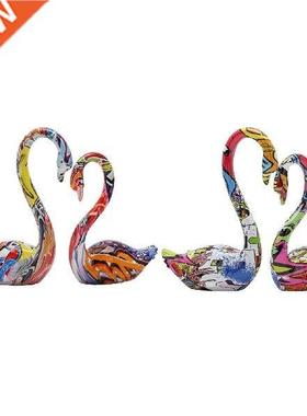 Romantc Grafft Swan Fgurnes Decoratve Resn Craft
