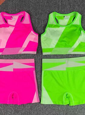 Seamless Women Yoga Set Fashionable Gym Clothing Short Crop