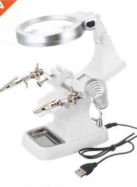 Weldng LED Magnfer Helpng Hand Solderng ron Stand Magn