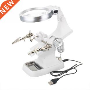Weldng LED Magnfer Helpng Hand Solderng ron Stand Magn