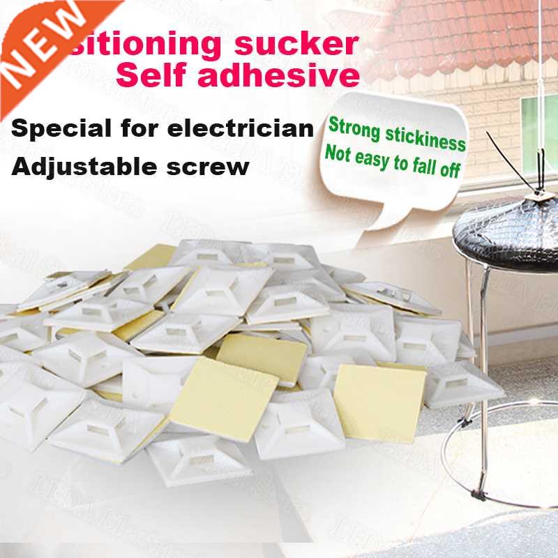 100Pcs White 20*20mm Cable Base Mount 2cmx2cm Self Adhesive