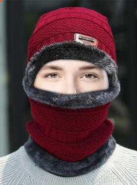 Coral Fleece Winter Hat Beanies Men's Hat Scarf Warm Breatha