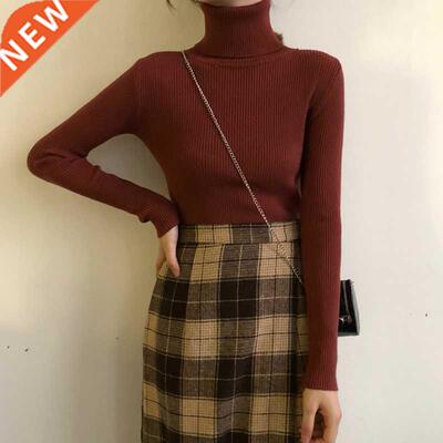 Wnter Fashon All-Match Turtleneck Knt Pullovers Sweater W