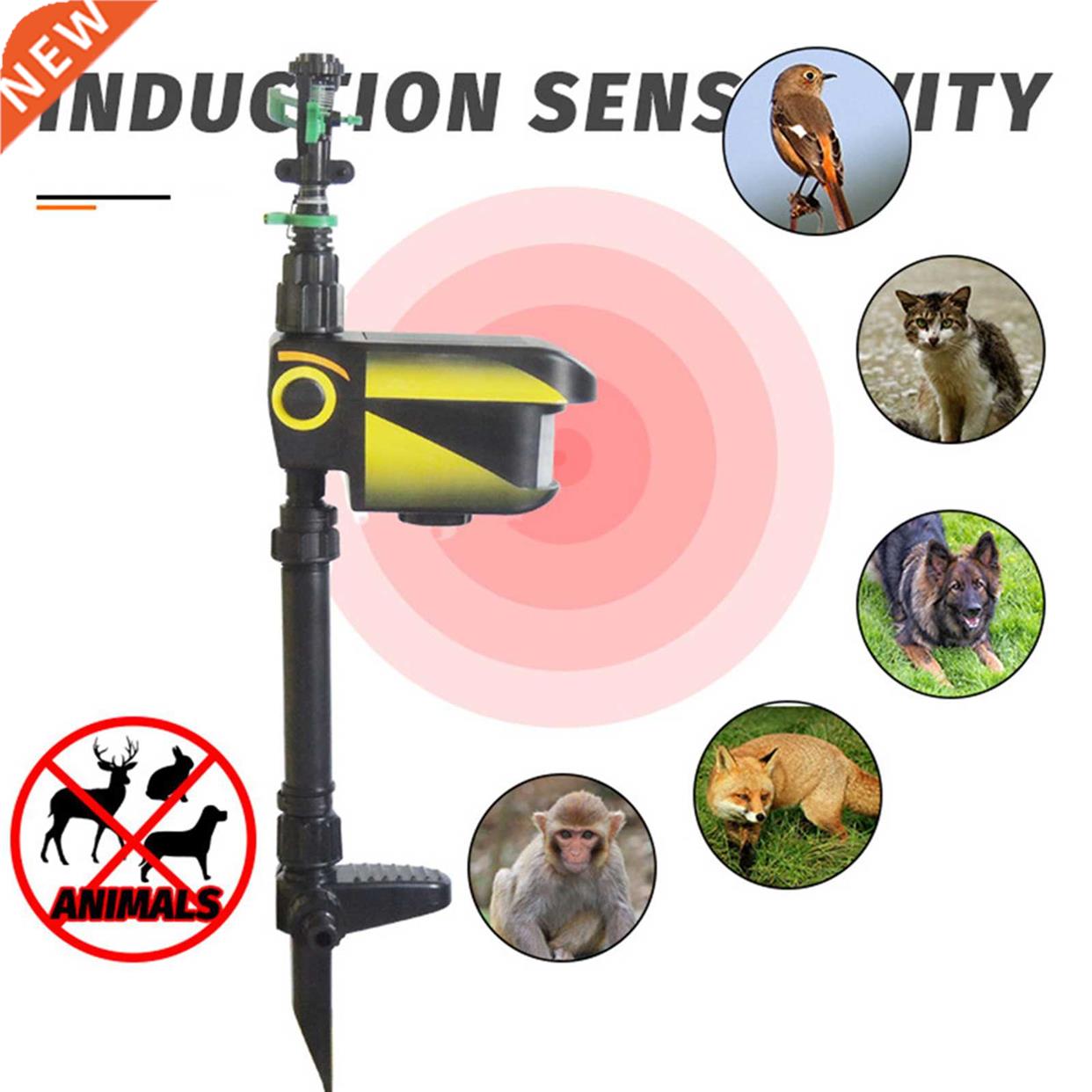 Outdoor Solar-Powered Motion Activated Sprinkler Rodent