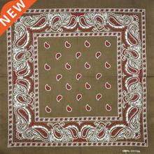 100% Cotton Coffee Background Red Paisley Scarf Punk Hip-hop