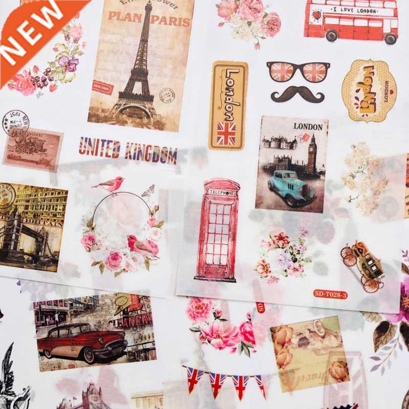 6 Sheets /Pack Stylish Travel London Landscape Paper Decora