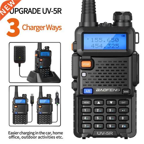 Baofeng Upgrade Of UV-5R Walkie Talkie with USB Charger Cabl