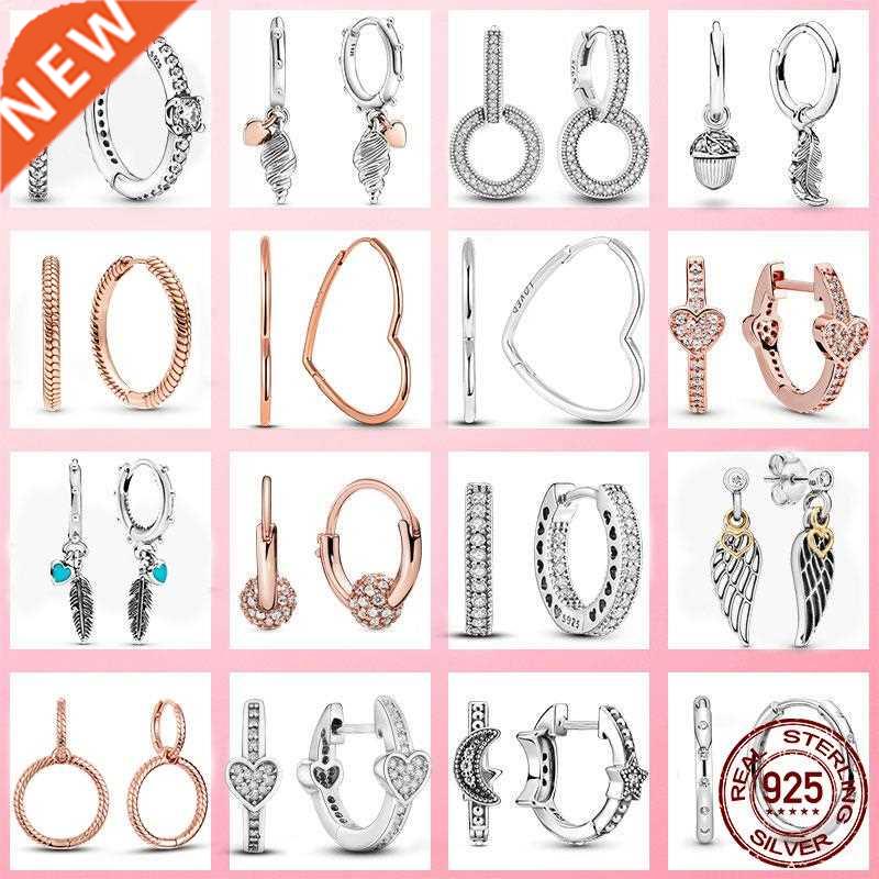 Real 925 Silver Infinity Stud Earrings For Women New Fashion