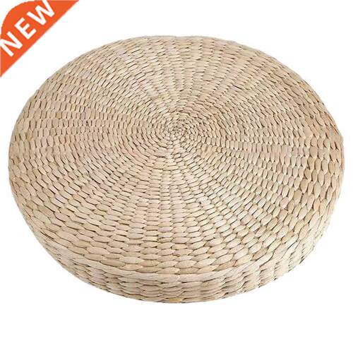 Round Straw Chair Seat Mat Grass Cushion Pad Beige Handmade