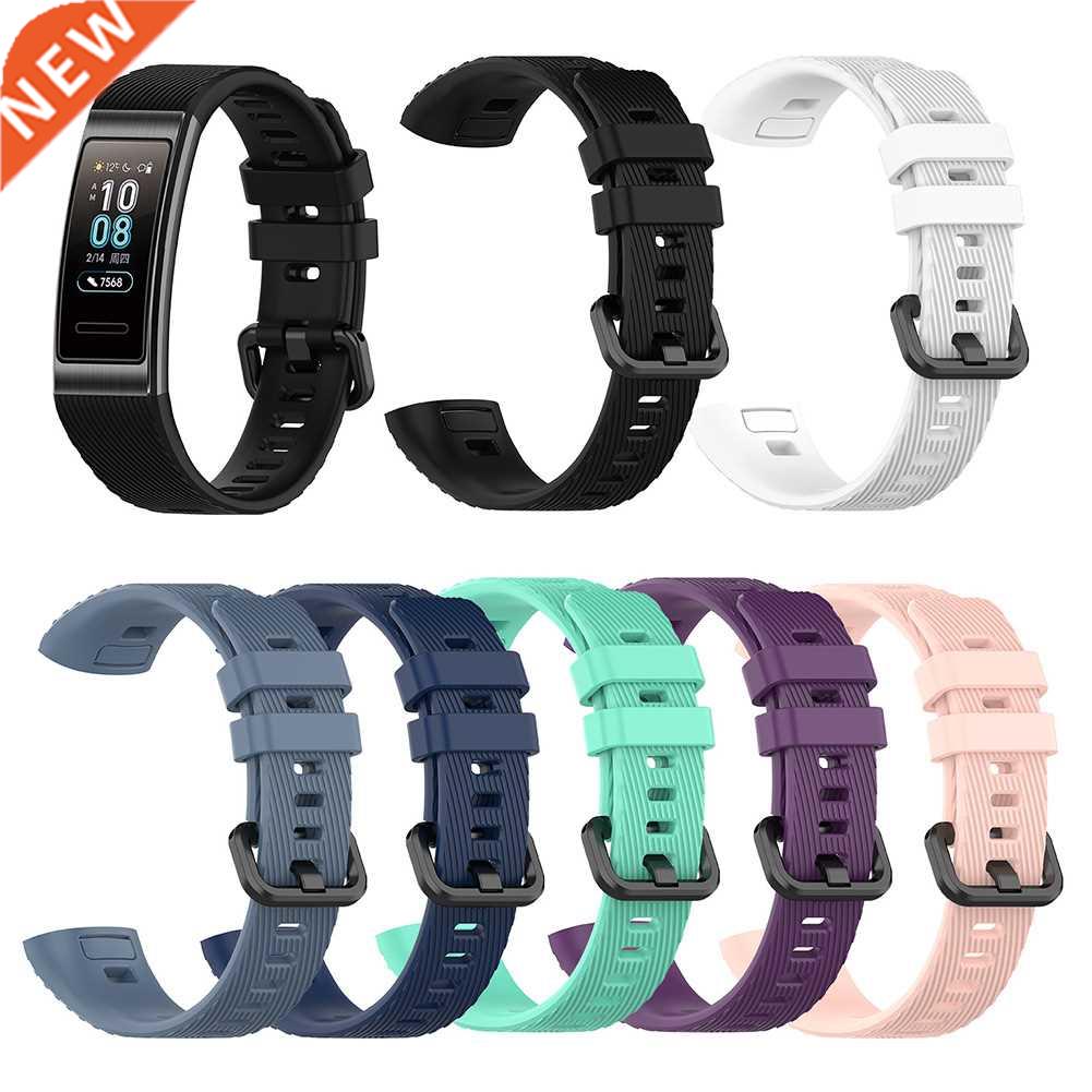 Silicone/Leather Watchband Bracelet Strap for Huawei Band 4