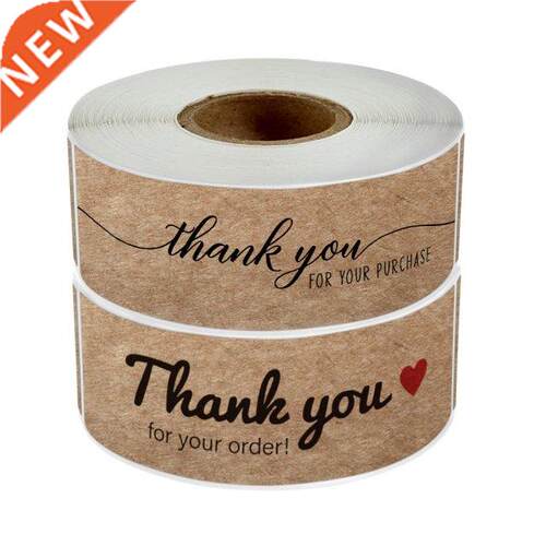 120 Pcs Thank You For Your Order Stickers 3x1 Inch Rectangle