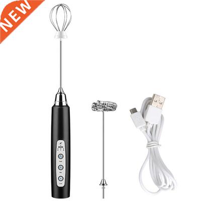Milk Coffee Frother Handheld,USB Rechargeable 3 Speeds Elect