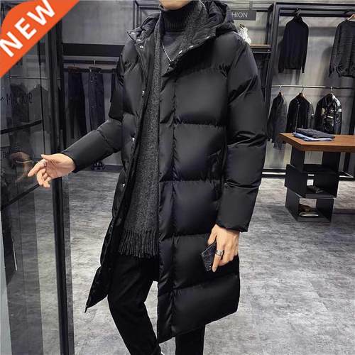 Winter Jackets For Men Hooded Casual Long Down Jackets Thick