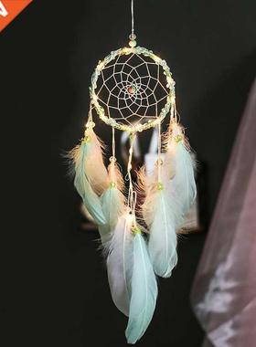 Drem Ctcher With LED Light Fether Wind Chimes Home rt