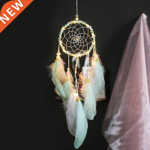 Drem Ctcher With LED Light Fether Wind Chimes Home rt