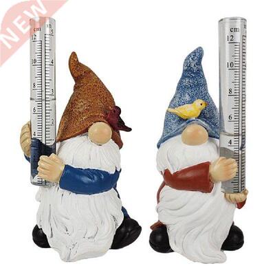 Resin Gnome Statue Rain Gauge Rain Water Measurement Tool