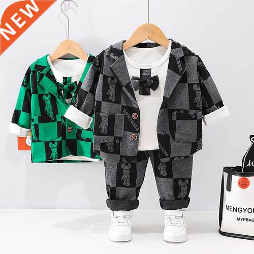 Children's striped suit three-piece suit 2022 new kid suit h