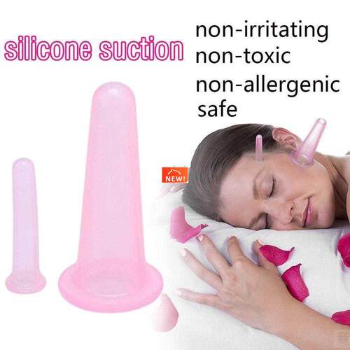2pcs/set Silicone jar vacuum cupping cans for body face