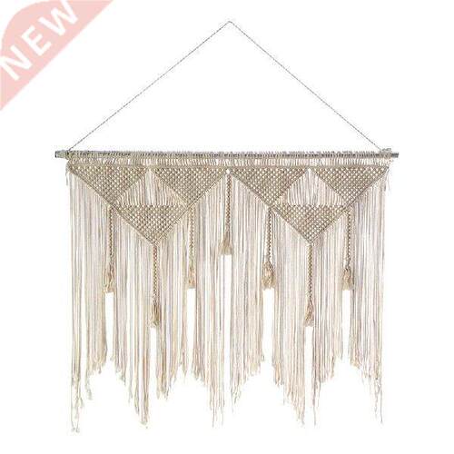 Macrame Wall Hanging Boho Woven Tapestry, Beige White