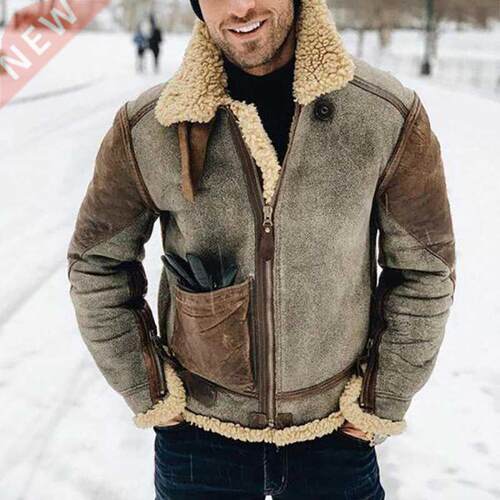 2021 Winter Warm Mens Fashion Zip-up Overcoats Long Sleeve F